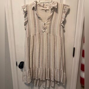 Karlie Multicolor Striped Ruffle Blouse